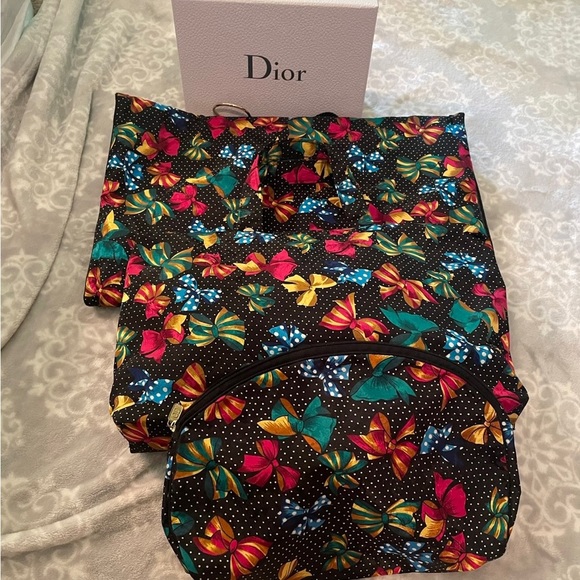 Vintage Matching Christian Dior Makeup Bag Collection/ Cosmetic Case - Picture 8 of 14